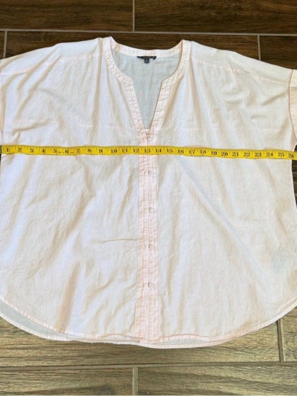NYDJ Oversized Button-up Boyfriend Shirt Size Large Pink & White - Picture 5 of 8